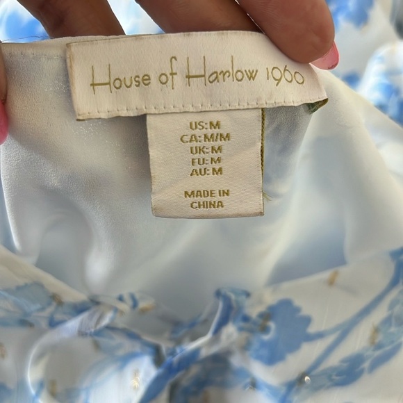 House of Harlow 1960 Floral Metallic Tiered Maxi Dress - Picture 8 of 9